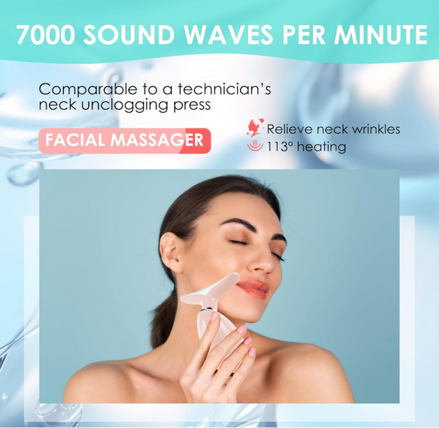 Ultimate 7-Color Facial Sculpting Wand with Red-Light Therapy – Rechargeable Face & Neck Massager for Glowing, Youthful Skin!