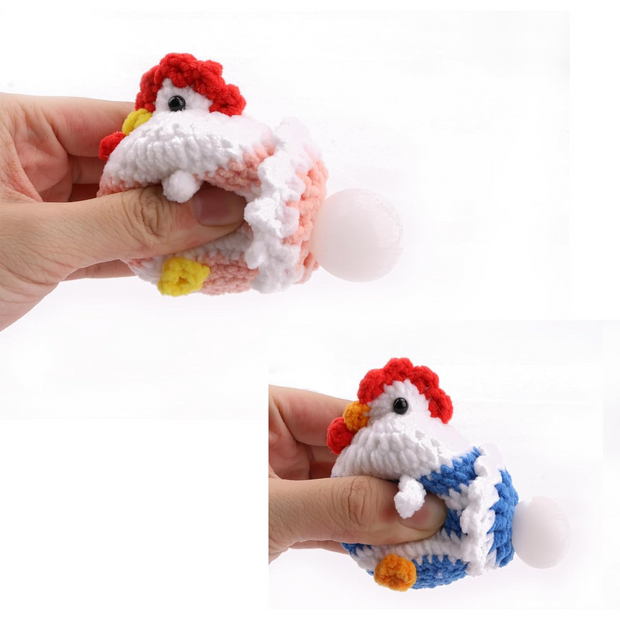 Egg-Laying Hen Crochet Kit – Fun, Interactive DIY with Keychain