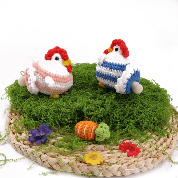Egg-Laying Hen Crochet Kit – Fun, Interactive DIY with Keychain