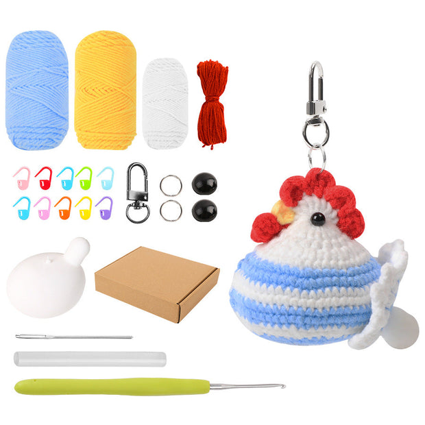 Egg-Laying Hen Crochet Kit – Fun, Interactive DIY with Keychain